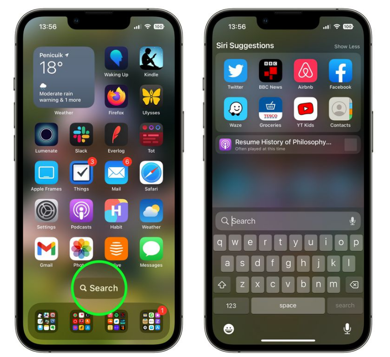 昌平苹果手机维修分享升级到 iOS 16 后，如何删除主屏幕上的搜索按钮 